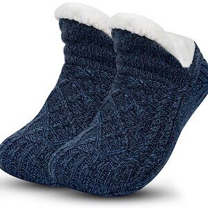 Thick Fleece Lined Slipper Socks Non-Slip Indoor Warm Fuzzy